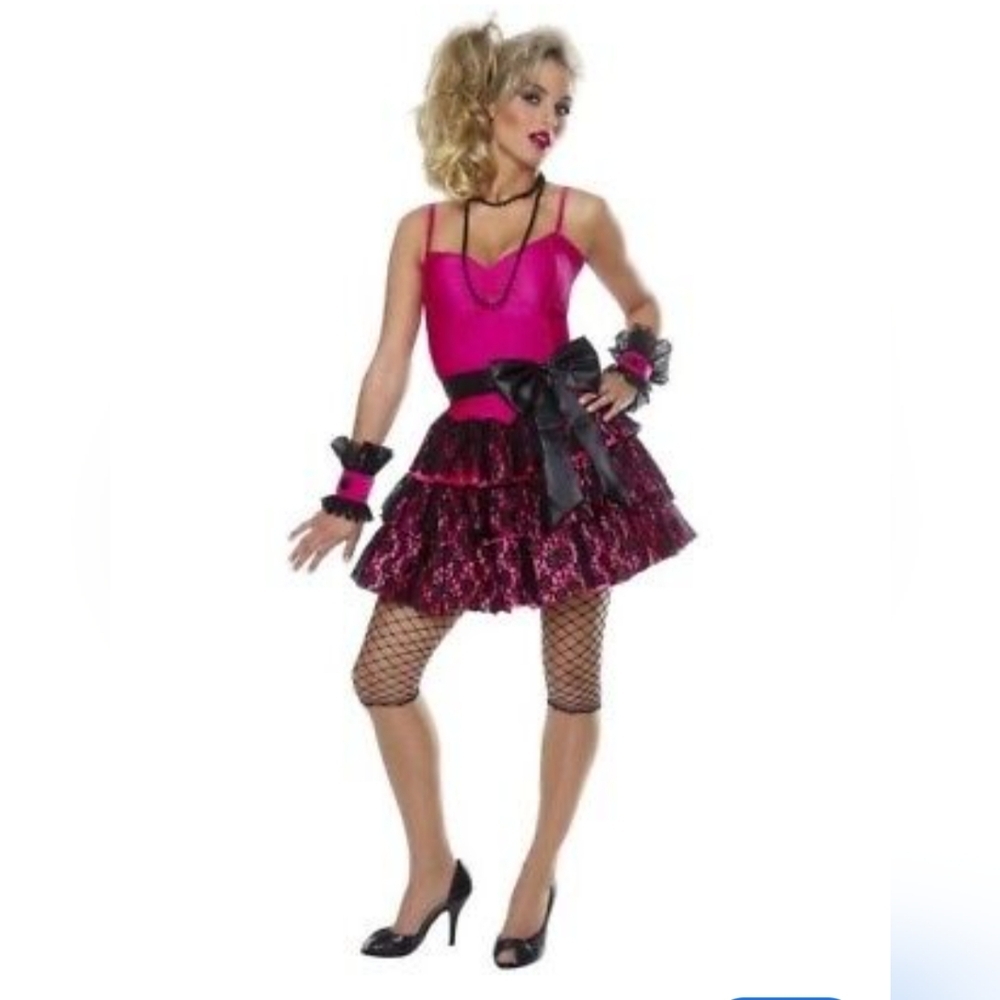 Pink and Black Women's Dress